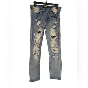 Distressed Blue Jeans